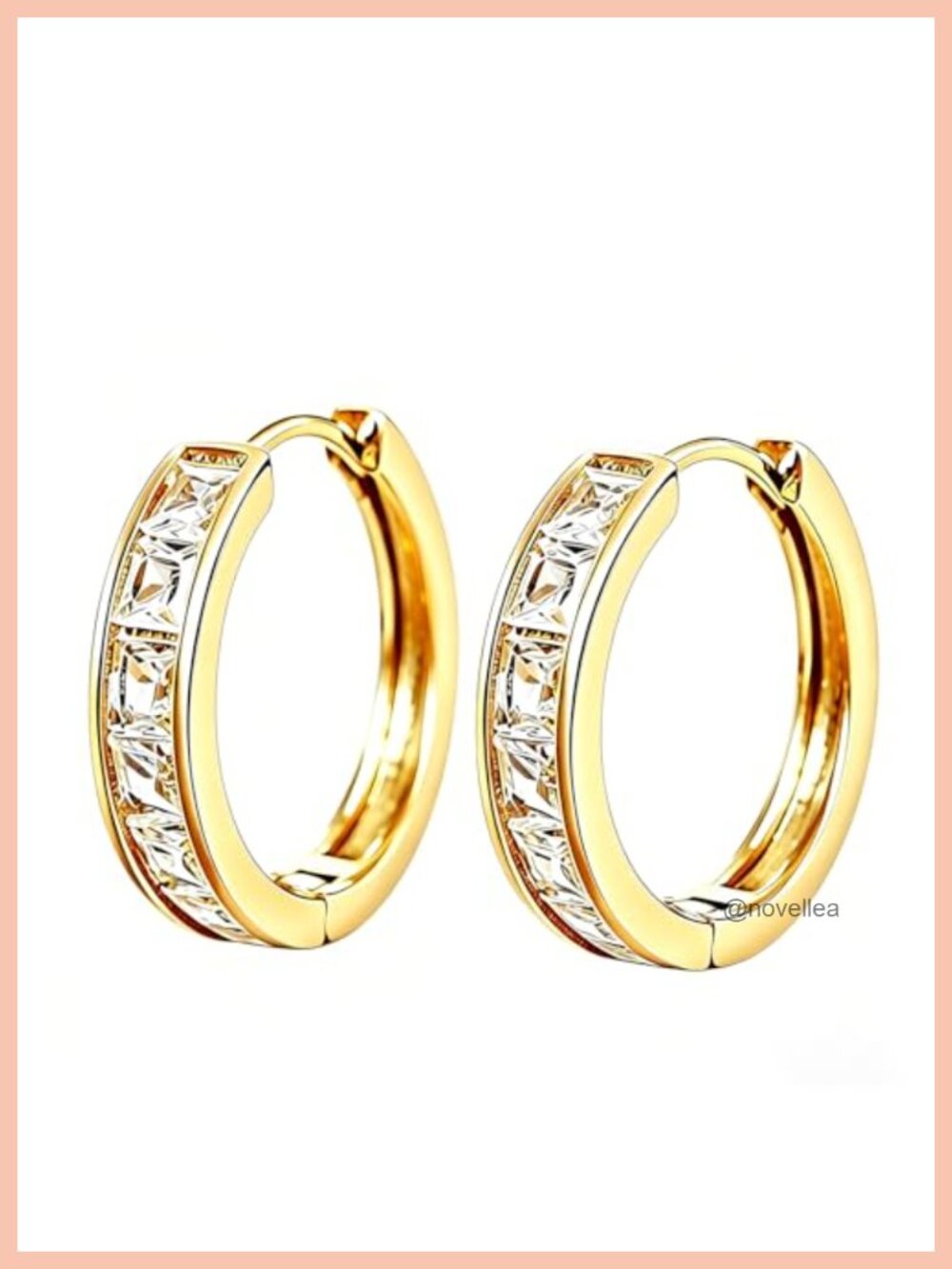Dainty 14K Gold Plated Huggie Hoop Earrings with Cubic Zirconia for Women